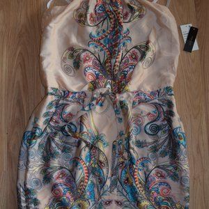 Bisou Bisou Strapless Mini Dress- paisley with pockets! NWT